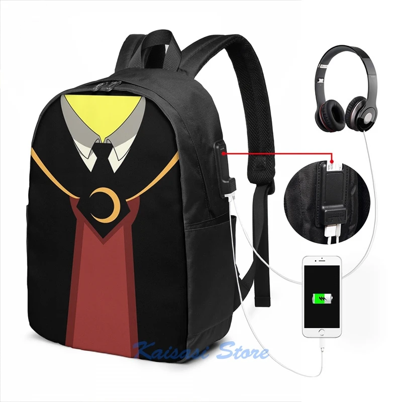 Рюкзак Koro Sensei с USB-зарядкой для мужчин и женщин школьные ранцы учебы дорожная