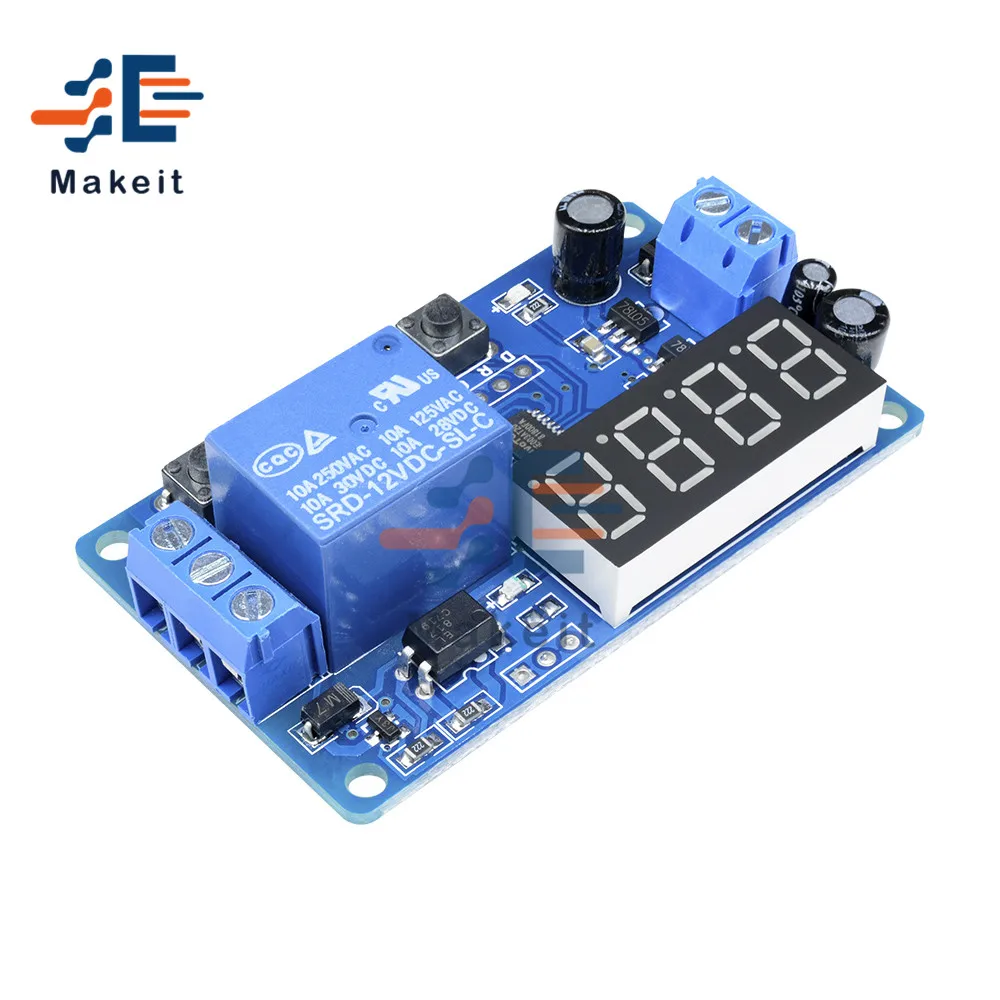 12V реле за запозданиевремени цифровой Дисплей светодиодный Таймер Управление