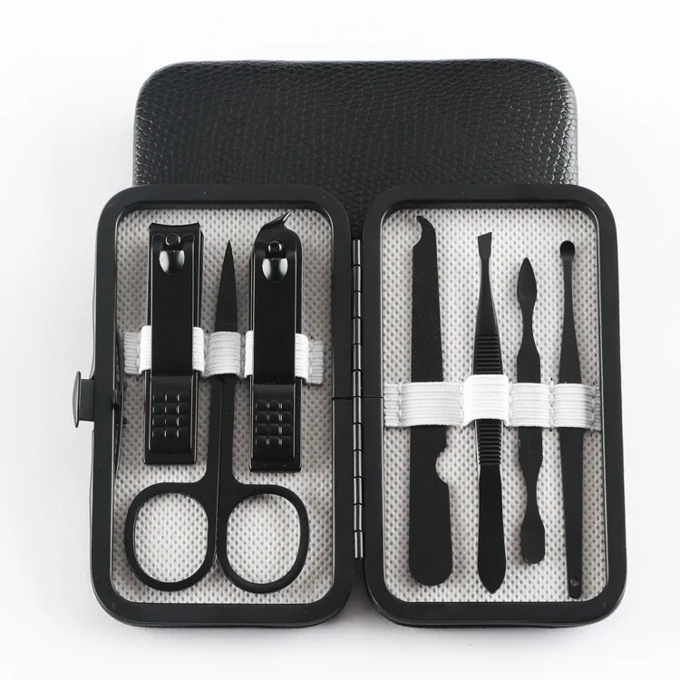 

Black 7 PCs Nail Clippers Nail Clippers Nail Clippers Set Tools Manicure Beauty Manicure Set Customizable Logo