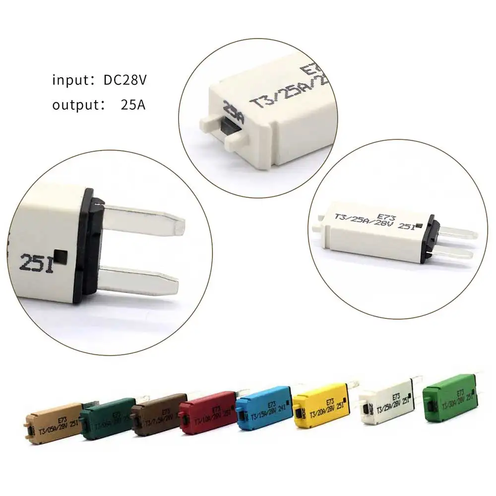 

Mini Circuit Breaker Fuse Auto Reset Boat Marine Trolley Car Fuse Manually Resettable 5A Small Fuses 12/24V Automotive Fuse