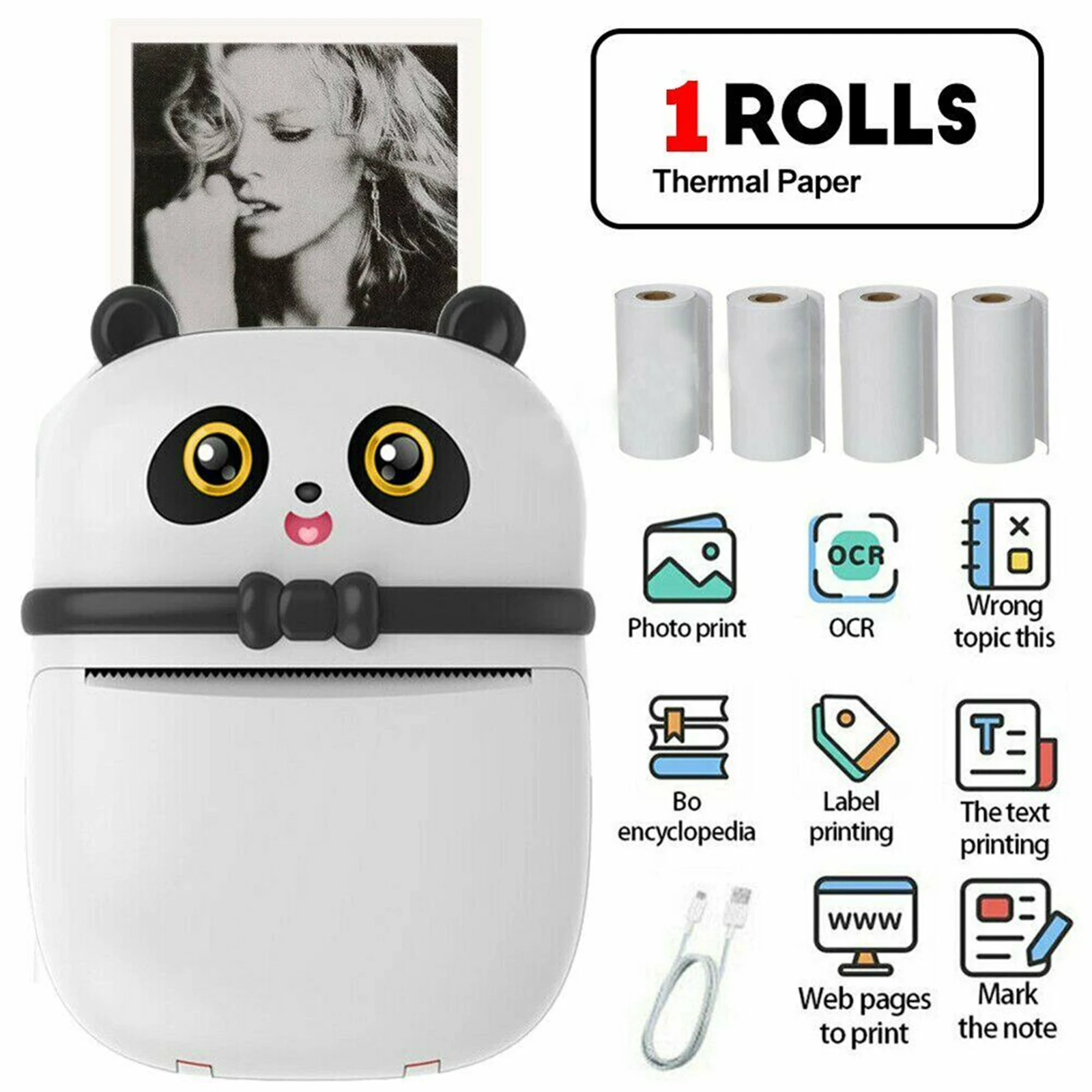 Портативный мини Термальность принтер по беспроводному устройству 200 точек/дюйм