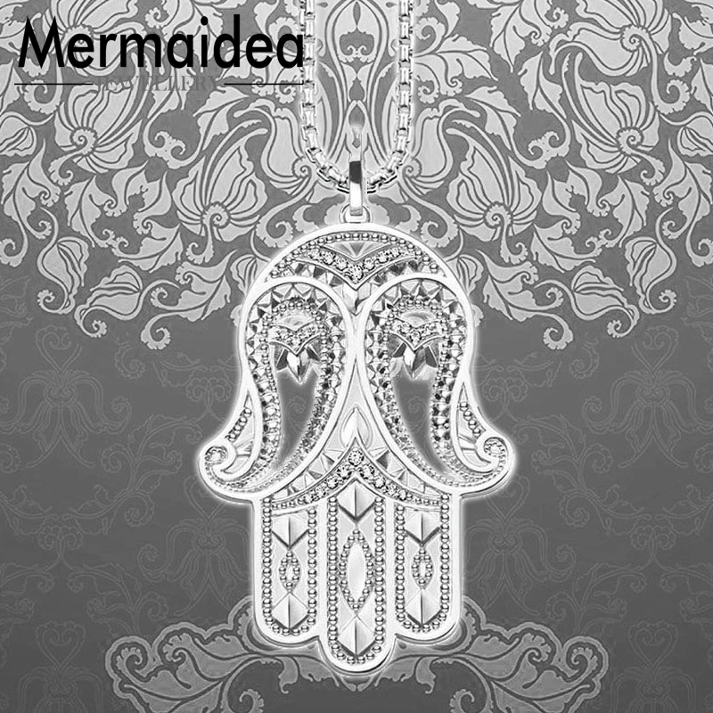 Женская цепочка с серебряным покрытием винтажный подарок рука Фатимы