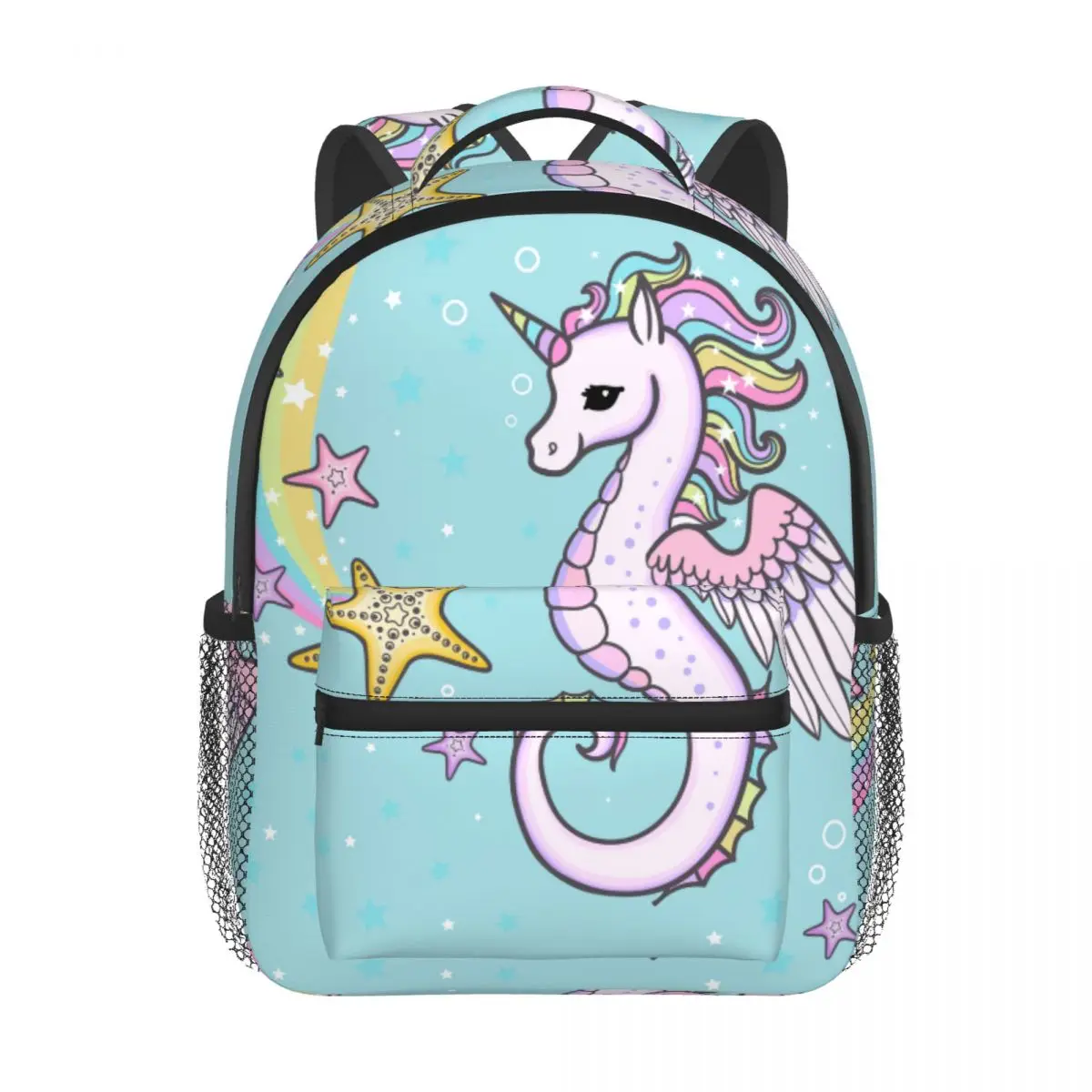 

Cute Cartoon Rainbow Seahorse Unicorn With Starfish Baby Backpack Kindergarten Schoolbag Kids Children School Bag