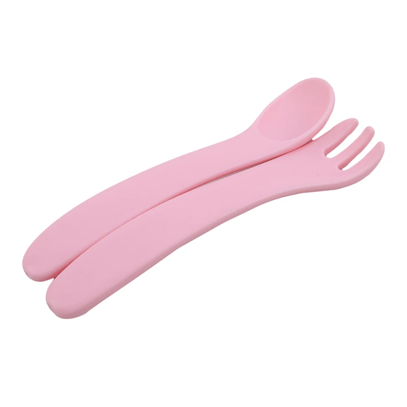 

Baby Spoon Fork Set Feeding Training Soft Silicone Spoons Tableware Children Utensils Baby Safety Infant Heat-Resistant Flatware