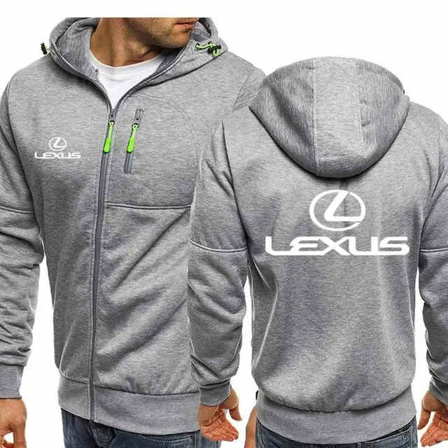 

New Lexus Logo Hoodies Men Spring Autumn Fleece Jacket Male Casual Sportswear Zip Harajuku Hooded Sweatshirt Co