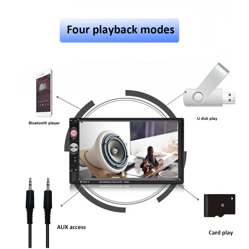 7 &quot2DIN универсальный автомобильный мультимедийный плеер Bluetooth стерео радио