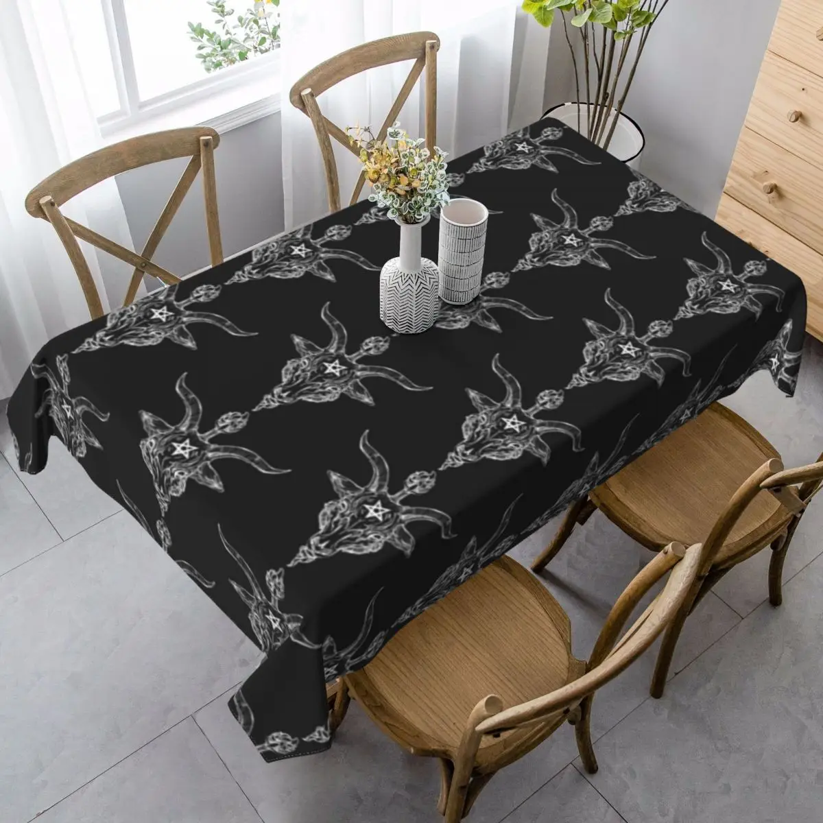 

Baphomet Tablecloth Protector Outdoor Table Cover Waterproof Custom Polyester Wholesale Table Cloth