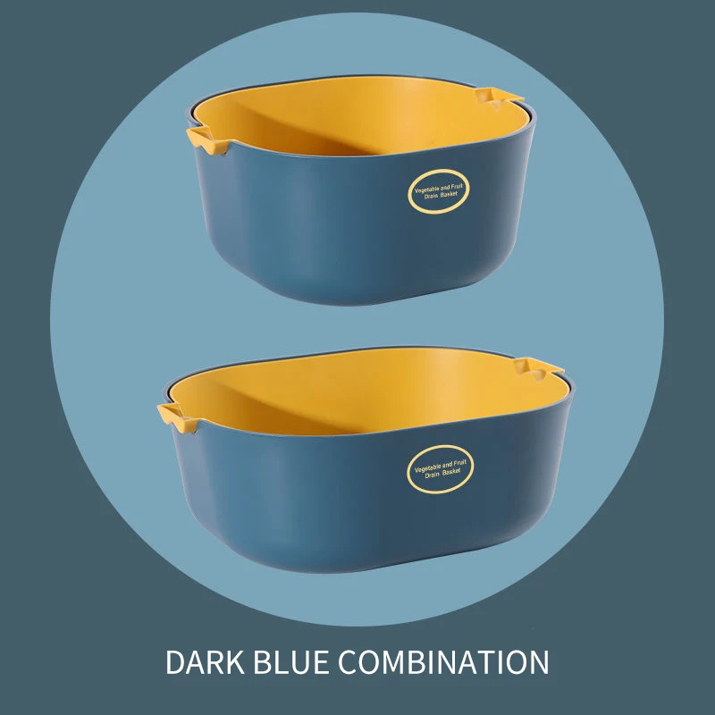 

Drain Basket Colander Fruit Vegetable Washing Basket Strainer Double Layer Drainer With Handle Kitchen Storage Tools 1PC