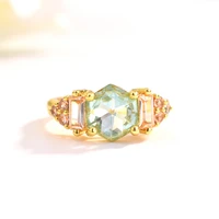 fashion rings for women wedding 925 silver jewelry finger ring ornaments with zircon gemstone gold color promise party wholesale