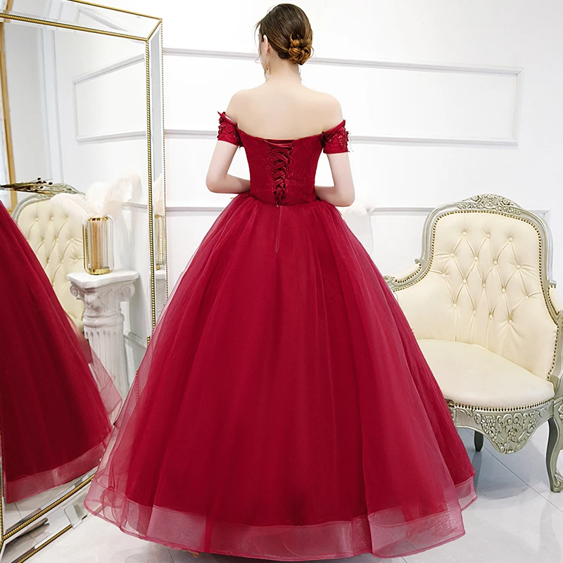 New arrival Wine off shoulder long lady girl women princess bridesmaid banquet party ball prom dress gown free shipping | Свадьбы и