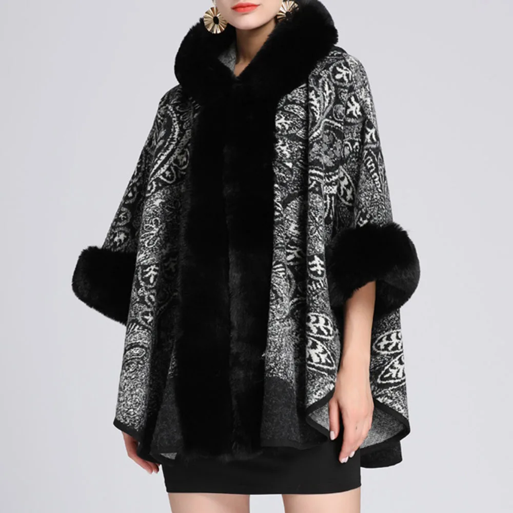 

Женское осеннее шерстяное пальто, модный кардиган, Свободный теплый жаккардовый топ с имитацией искусственных элементов, 2021