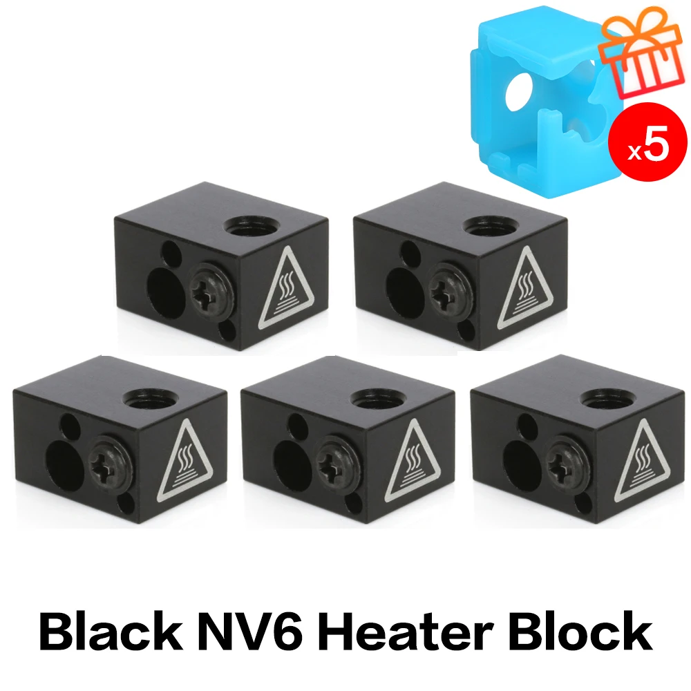 3DSWAY 5/10pcs Heating Block E3D V6 V5 BP6 NV6 Volcano Hotend j-head Aluminium Heater Silicone Socks for 3D Printer Parts | Компьютеры и