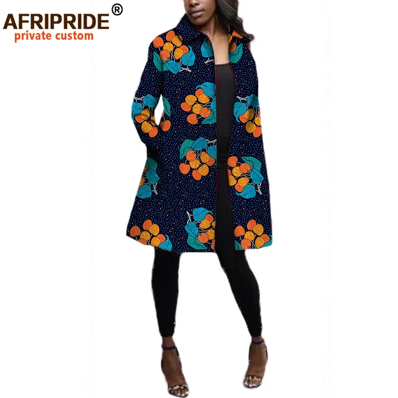 Осеннее Африканское Женское пальто AFRIPRIDE с длинными рукавами длинное