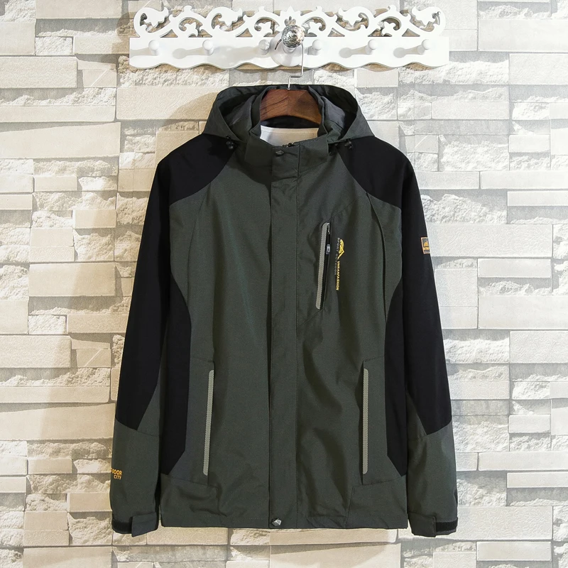 

big size 8XL Men's Casual Waterproof Jacket Spring Autumn Tourism Windbreaker Bomber Jacket Male Raincoat Windproof Hooded Coat