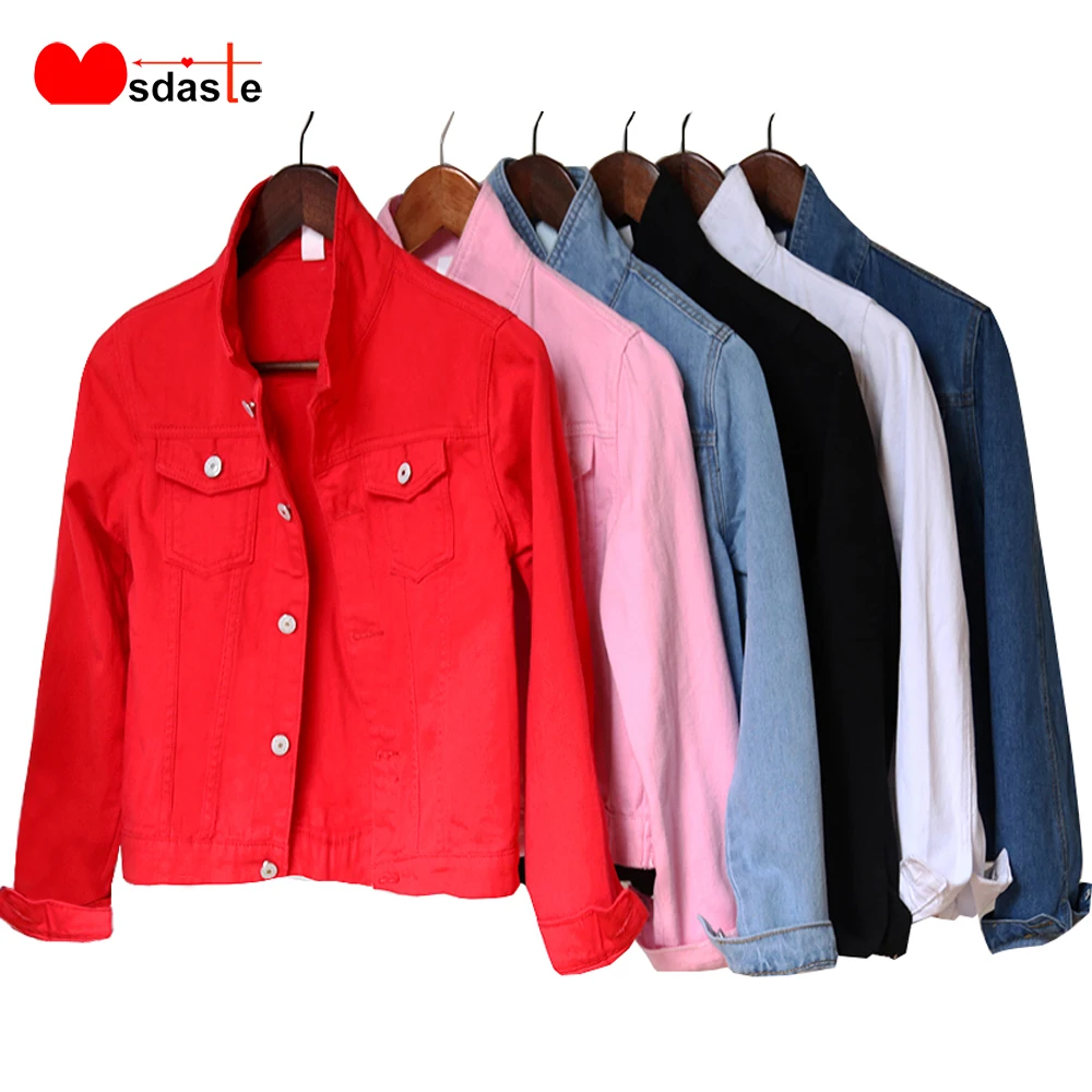 Женская короткая джинсовая куртка Облегающая с длинными рукавами эффектом