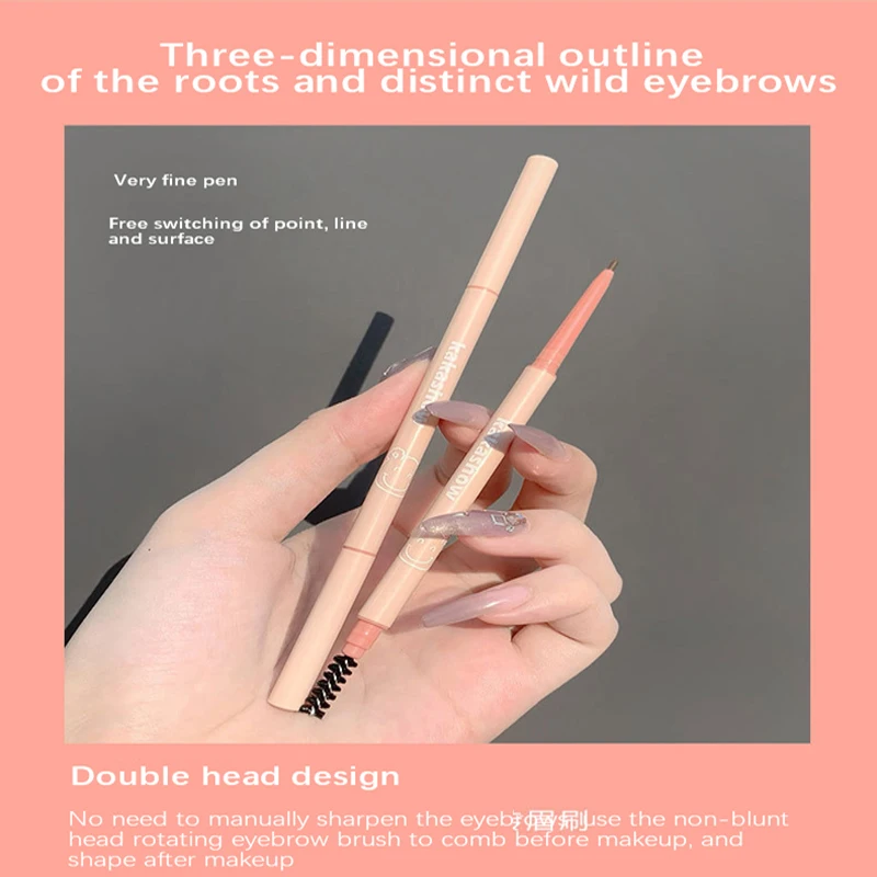 

KAKASHOW New Double-Headed Ultra-Fine Eyebrow Pencil Long Lasting Waterproof Precise Brow Definer Eye Brow Makeup 6 Colors TSLM1