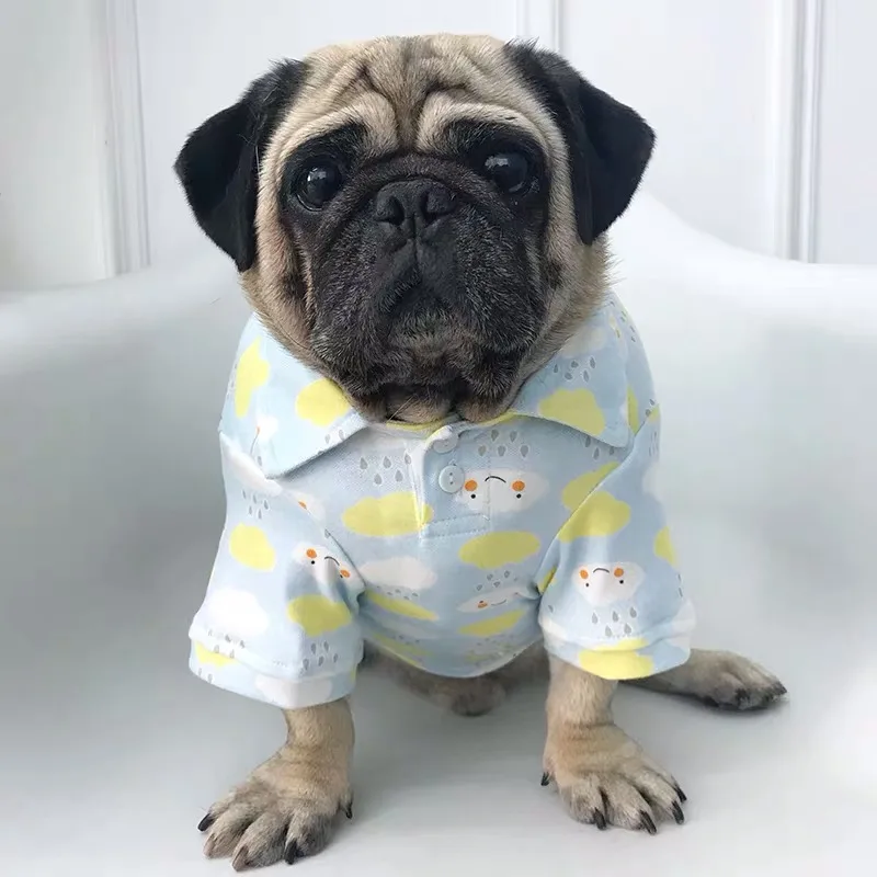 Летняя рубашка поло с изображением французского бульдога футболка жилет пальто