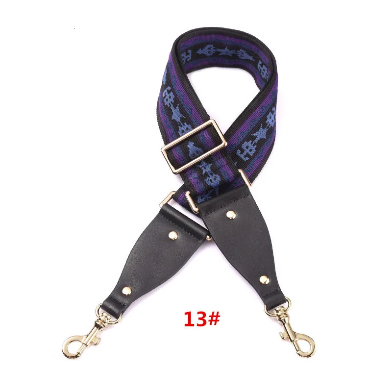 ribbon 13 Gold hook Новая леопардовая лента Холщовая Сумка ремень с 120 см регулируемого размера с цветком шаблон плечо широкий ремень кожаная сумка, аксессуары дикий стиль - Цвет: ribbon 13 Gold hook