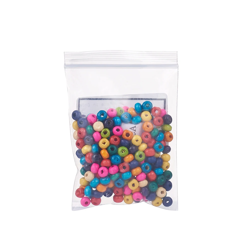 200 шт Разноцветные деревянные счеты для детей DIY окрашенные без свинца около 5 5x4