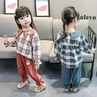 girls clothing suits blouse pants 2021 flower spring autumn kids teenagers outwear kids cotton tracksuit sport suits