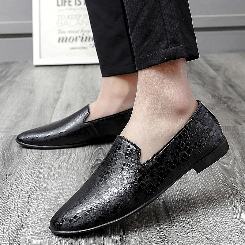 

Men's Shoes High Quality Men genuine Leather Fashion Shoe Male Vinage Classic Loafer black men Shoes Soulier Homme footwear
