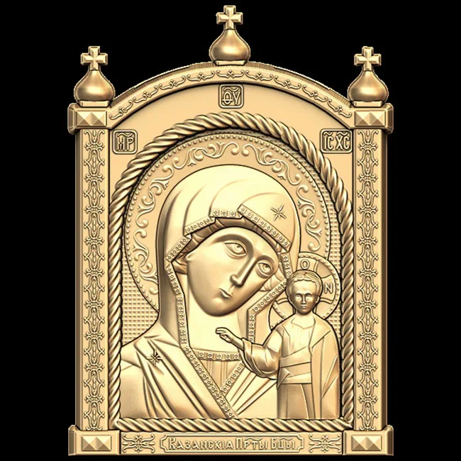 Religion STL файлы для ЧПУ 3d моделей гравировальная резьба Kazanskaya Bogya Mater рельеф модель