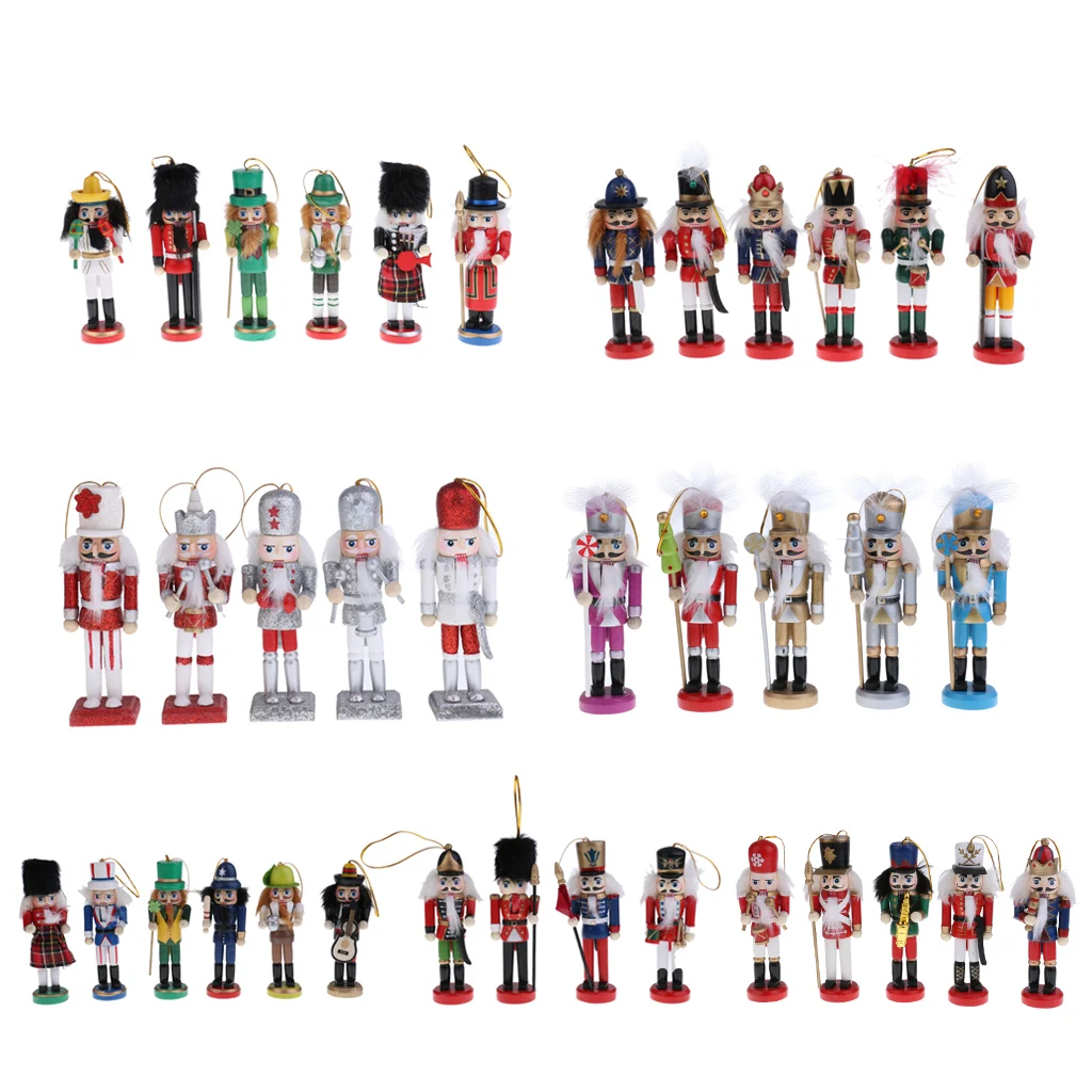 

1/4/5/6PCS Wooden Nutcracker Figurine Music Box Collectibles