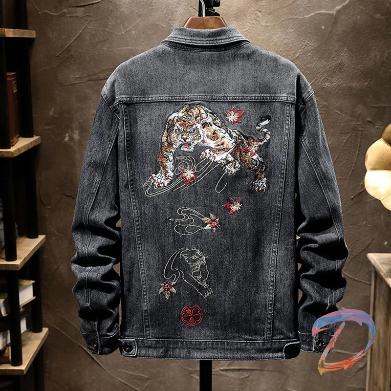 

DSQ2 Denim Jacket Men Women Casual Fit Fashion Embroidered Tiger dsq Coat