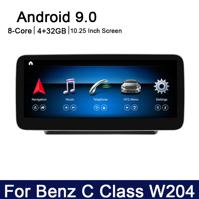 Android 9 0 8 core 4 Гб + 32G для Mercedes Benz C Class W204 2011 ~ 2018 Автомобильный мультимедийный
