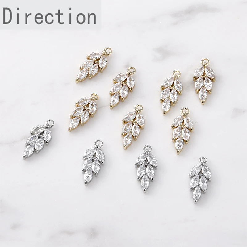 Подвесные одиночные и двойные маленькие листья дерева с золотым покрытием 14