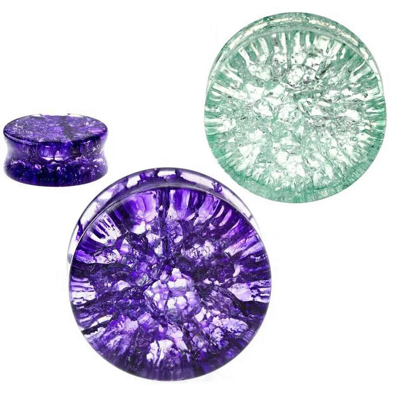 

jinzeyi fashion hot sale 2pcs/pair explosion flower stone ear expansion glass ear profile ear nails exquisite piercing jewelry