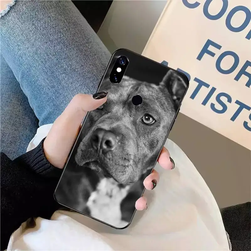 

Phone Case For Xiaomi Redmi Note 4 4x 5 6 7 8 pro S2 PLUS 6A PRO Pit Bull Lovely Pet Dog Pitbull