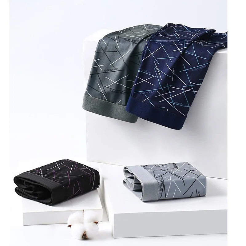 4/8pcs Man Boxer Shorts Male Underpants Comfortable Printed Boxers Sexy Men's Underwear Breathable Plus Size Boxer Shorts L-4XL