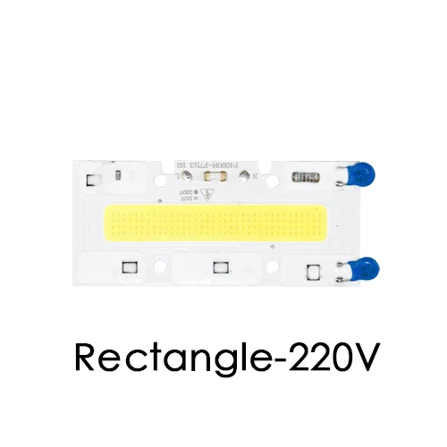 Rectangle 220V Светодиодный COB чип лампа Smart IC 3 Вт 5 Вт 7 Вт 10 Вт 20 Вт 50 Вт 70 Вт 100 Вт 150 Вт Встроенный прожектор заливающего света нет необходимости привода DIY светильник из бисера точечный светильник - Emitting Color: Rectangle 220V
