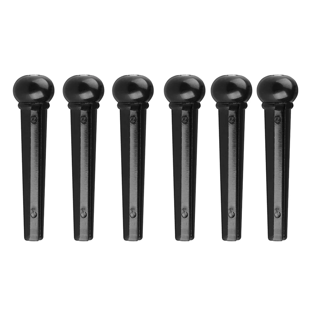 

Set Of 6 Plastic Guitar Pins Guitar String End Pin String Nails - Black, 31 X 8mm