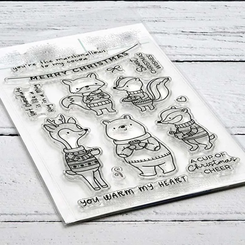 Олень Лиса металлический Трафаретный вырубной штамп и прозрачные наклейки