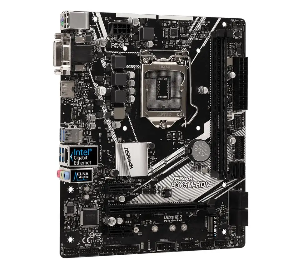 ASRock B365M HDV для Intel LGA 1151 Socket SATA 6 ГБ/сек. Ultra M.2 интерфейс USB 3 1 DDR4 Micro ATX десктопная