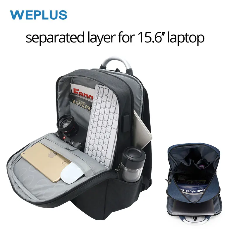 Рюкзак для ноутбука 15 6 дюйма с USB портом зарядки и защитой от кражи|Мужские