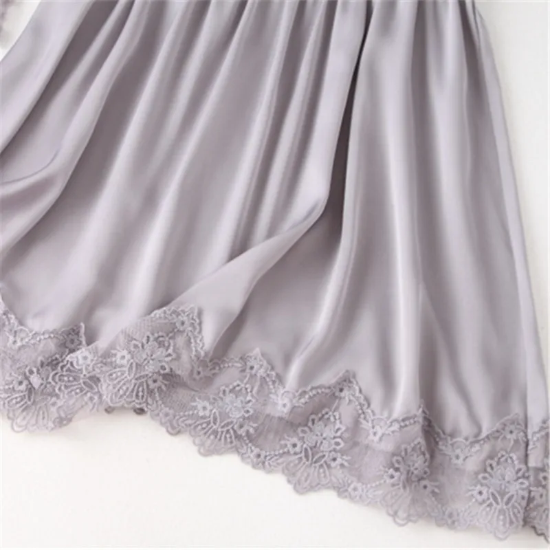 

Women's Pajamas Sexy Sling Robe with Two Sets of Lace Silk Home Clothes Pajamas Female Spring Summer Robe Women's Sleepwear
