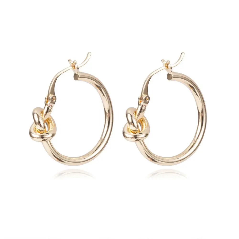 Уникальные маленькие серьги кольца с узлом для женщин и девочек простые милые