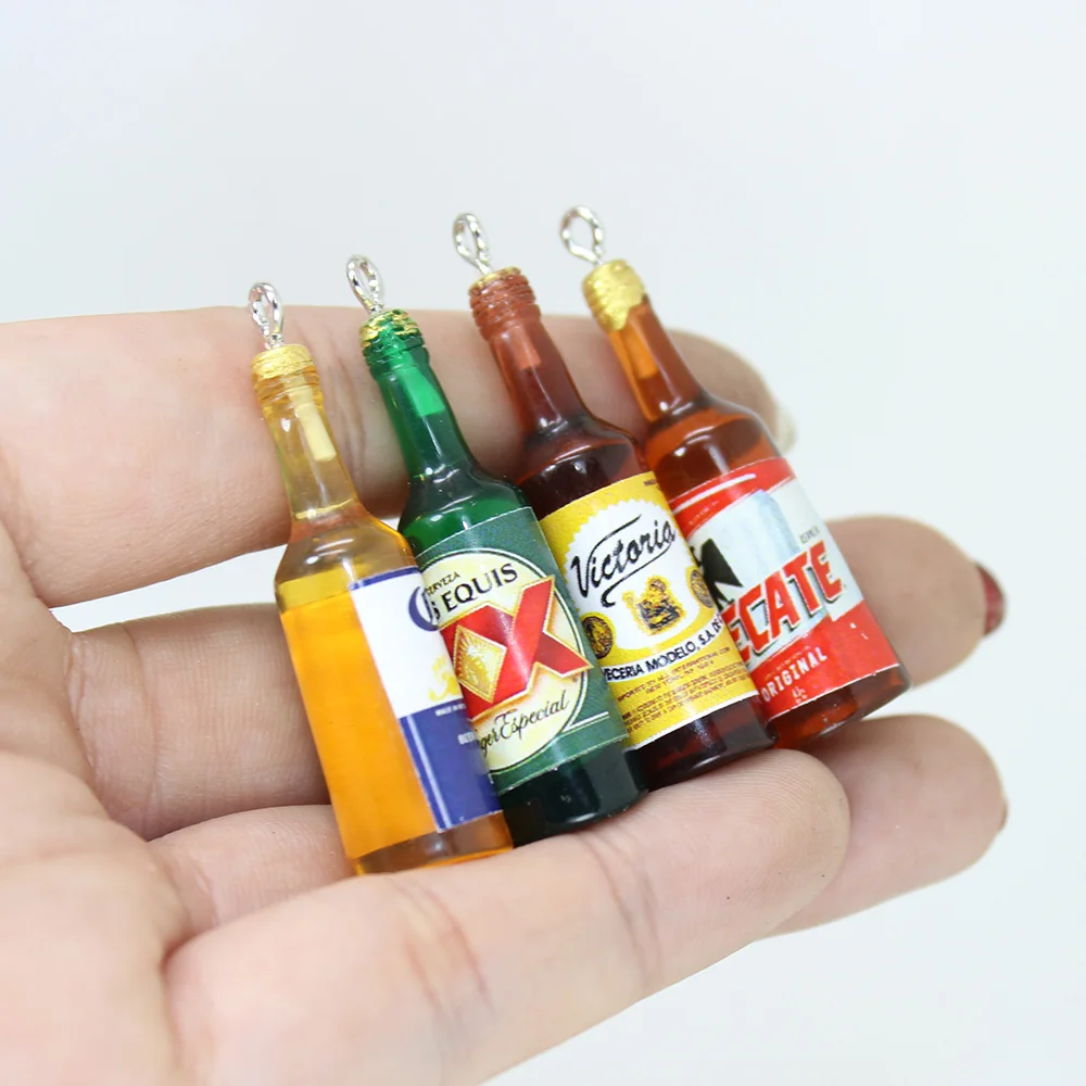 

Yamily 10pcs/ 40*11mm Resin Simulation 3D Mini Beer Cup Bottle Charm Pendant For Bracelet Earring KeyChain Jewelry DIY Making