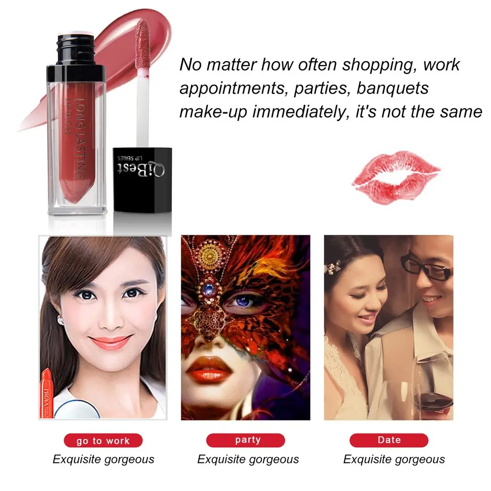 Qibest стильная водостойкая жидкая матовая помада супер стойкий макияж