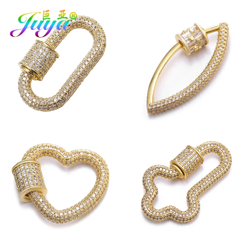 Juya DIY Punk Jewelry Making Supplies 7 Styles Copper Fastener Carabiner Screw Clasps Pendants Accessories For Necklace Handmade | Украшения