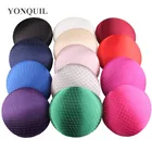 Круглая основа для вуалетки из атласной ткани 15 см с вуалью, Дамская основа, аксессуары для волос, свадебный головной убор, шляпка для вечерние, выбор 13 видов цветов