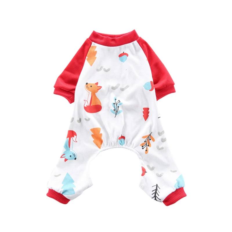 Cute Cat Clothes Pajamas Soft Vest T Shirt for Small Dogs Pet Clothes Clothing Cat Vest Jumpsuit Spring Autumn Outfit 35 - Цвет: Fox