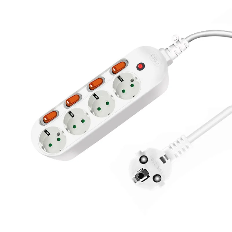 10/16A 250V удлинитель 3/4AC розетка 1 5/2 5 M евровилка с Безопасность двери настольные