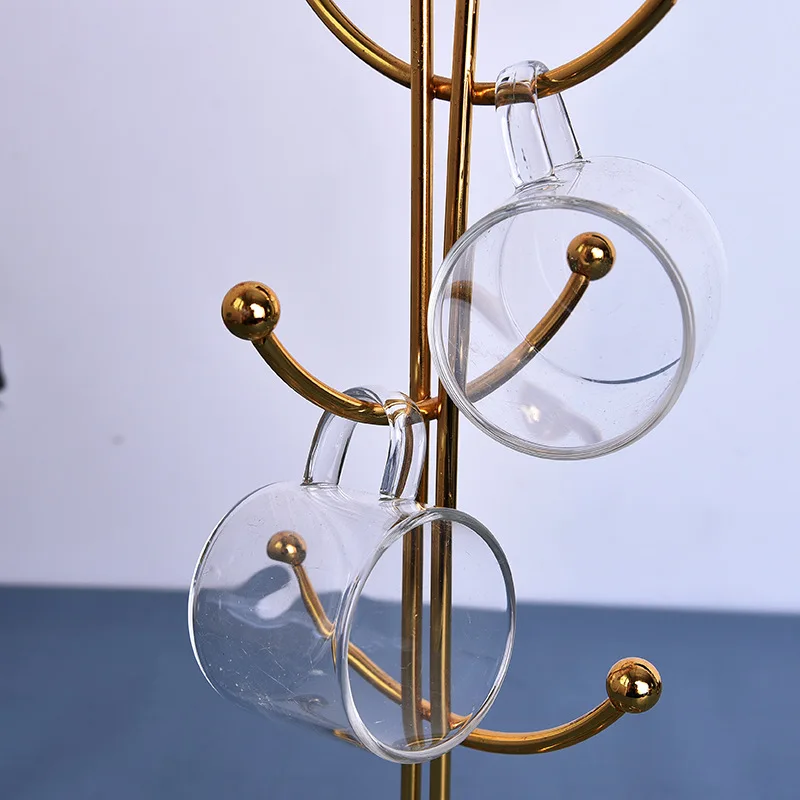 Металлическая кружка для кофе дерево держатель стоящий стеллаж хранения