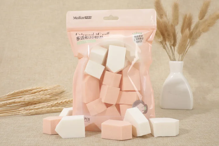 Полигональная 3D мини губка Sorbet пудра Puff 15 инструменты для макияжа для сухих и влажных двойного назначения Порошковая пудра