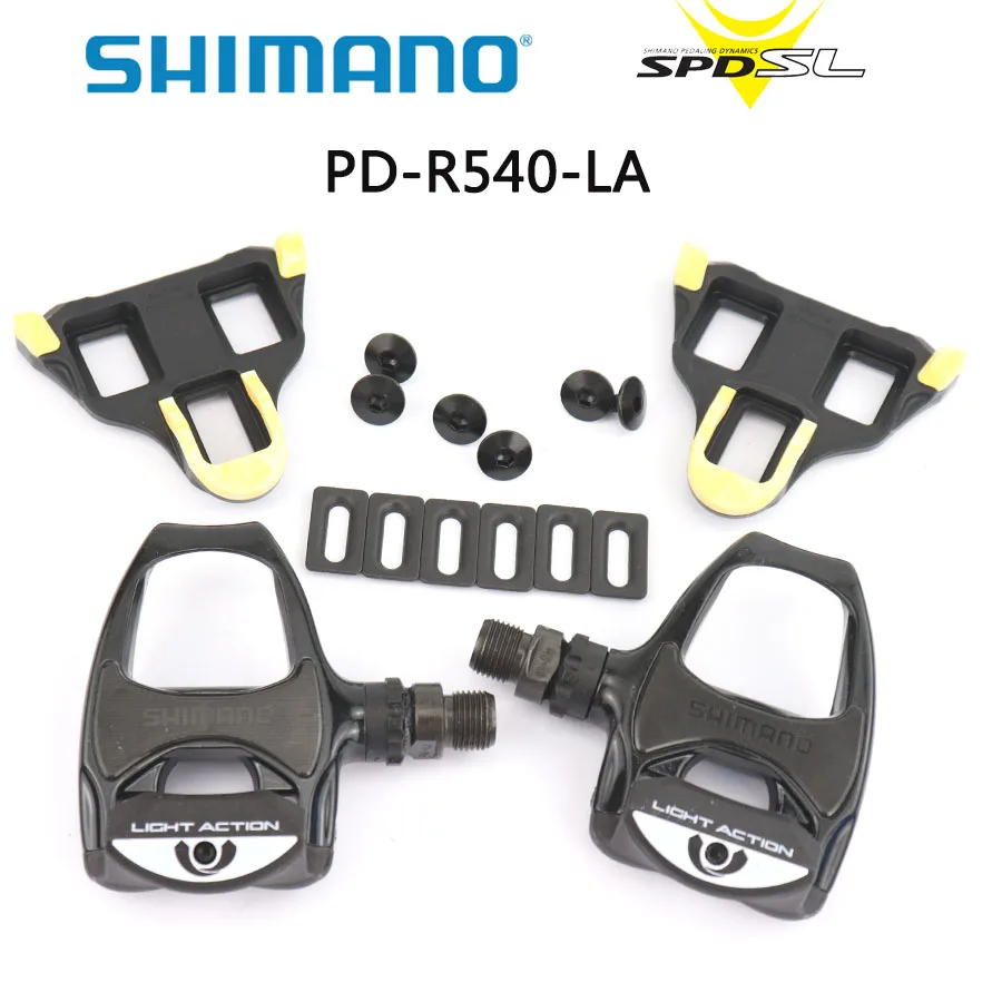 Shimano PD-R540 LA дорожный велосипедный Педальный светильник, SPD-SL педали для велосипеда, включая SM-SH11 самоблокирующиеся бутсы, Оригинальные педали