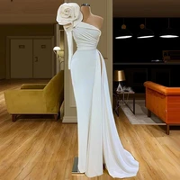 2021 dubai muslim long prom gowns mermaid one shoulder formal robe de soiree ivory evening dress women vestidos noiva custom